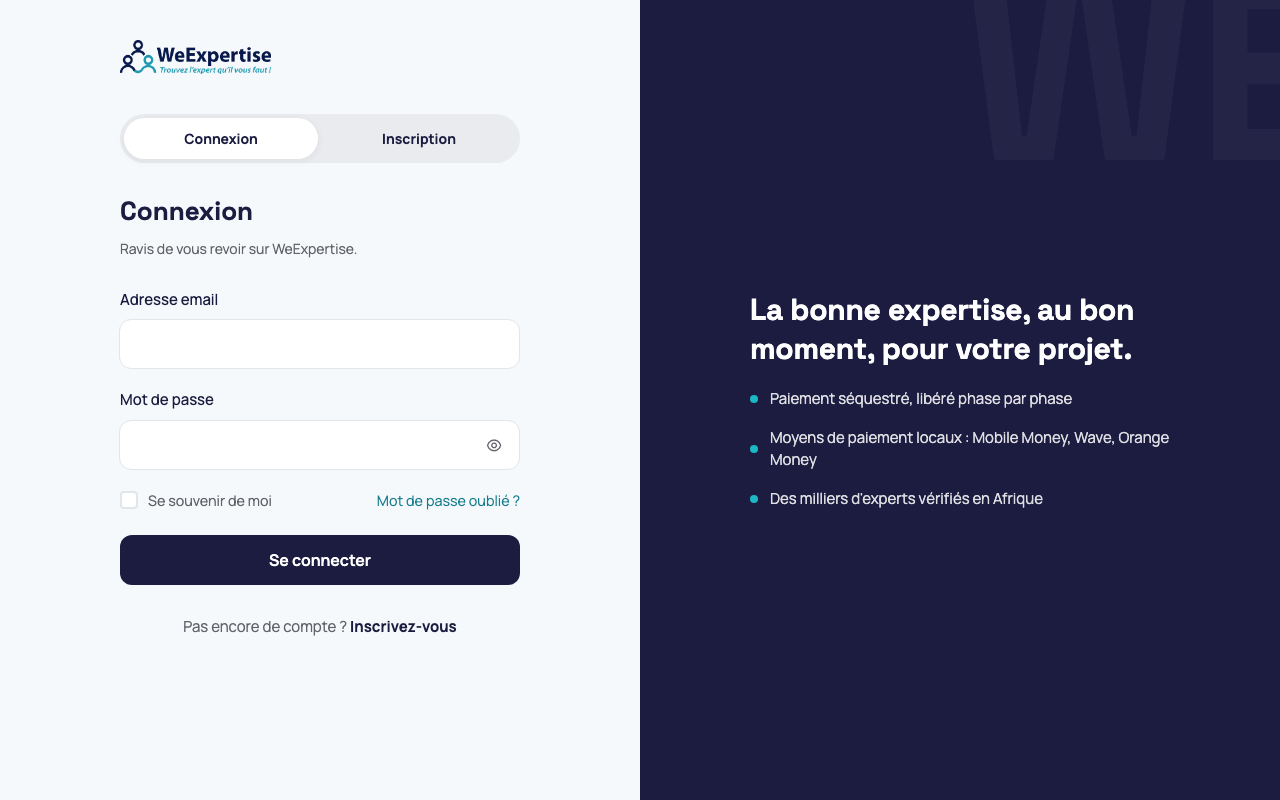 Page de connexion